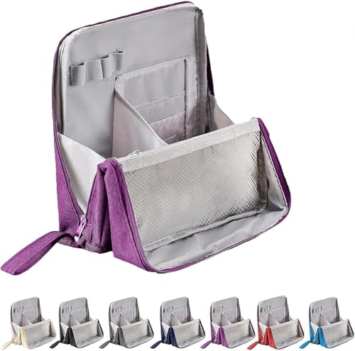 Stehende Make-up-Tasche, Make-up-Tasche mit mehreren Fächern, Make-up-Organizer, Reise-Aufbewahrungskoffer, Kosmetiktaschen mit geräumigem vertikalem Design für Frauen und Mädchen, Reise-Kulturartikel von VUKHWX