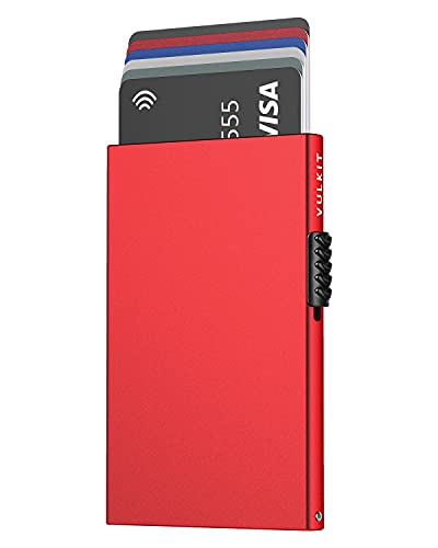 VULKIT Kartenetui für Herren Kreditkartenetui RFID Blocking Pop Up Kartenetui Damen Minimalistische Geldbörse Schlanke RFID Geldbörse VULKIT Kartenetui für Herren Kreditkartenetui RFID Blocking Pop Up Kartenetui Damen Minimalistische Geldbörse Schlanke RFID Geldbörse von VULKIT