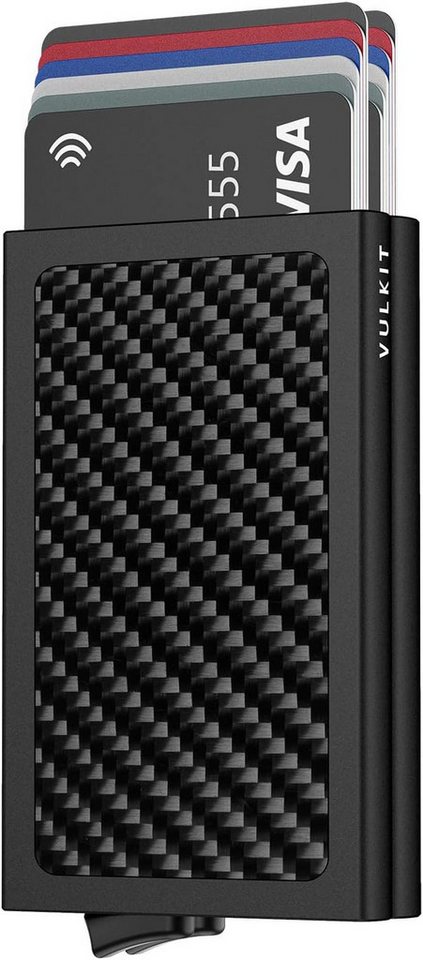 VULKIT Geldbörse Fur Herren Kartenetui Metall mit RFID NFC Schutz Karten (Hochwertige Aluminiumtechnologie sorgt für zuverlässige Sicherheit), Geldbeutel Doppelt Karten Etui für 10 Karten von VULKIT