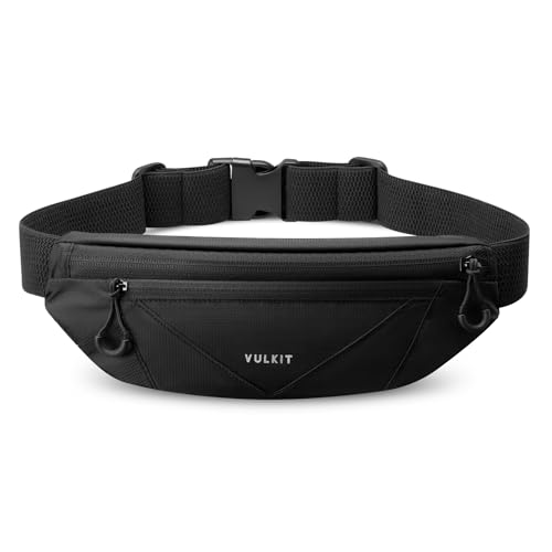 VULKIT Hüfttasche für Damen und Herren, wasserdichte Bauchtasche mit verstellbarem Schnallenverschluss elastischem Gurt für Handys unter 7 Zoll ideal zum Wandern Spazieren und Outdoor-Aktivitäten von VULKIT