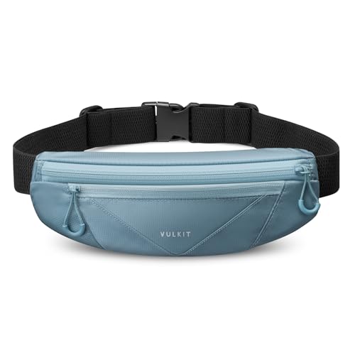 VULKIT Hüfttasche für Damen und Herren, wasserdichte Bauchtasche mit verstellbarem Schnallenverschluss elastischem Gurt für Handys unter 7 Zoll ideal zum Wandern Spazieren und Outdoor-Aktivitäten von VULKIT