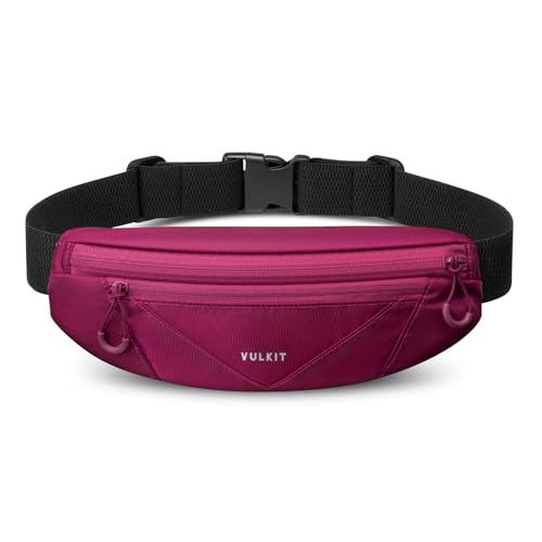 VULKIT Hüfttasche für Damen und Herren, wasserdichte Bauchtasche mit verstellbarem Schnallenverschluss elastischem Gurt für Handys unter 7 Zoll ideal zum Wandern Spazieren und Outdoor-Aktivitäten von VULKIT