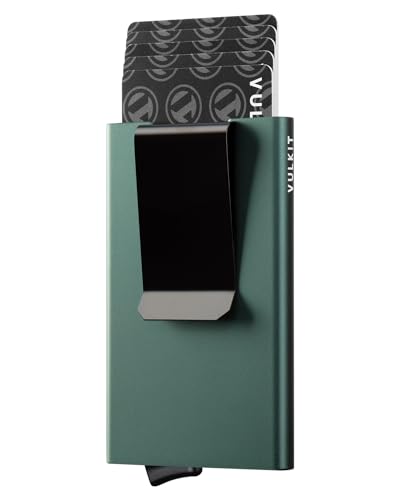 VULKIT Kartenetui Metall Geldbörse RFID Schutz Mini Herren Portemonnaie Geldbeutel Automatisch Pop Up für 5 Karten von VULKIT