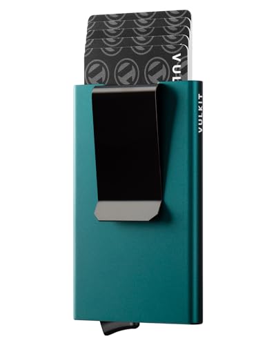 VULKIT Kartenetui Metall Geldbörse RFID Schutz Mini Herren Portemonnaie Geldbeutel Automatisch Pop Up für 5 Karten von VULKIT