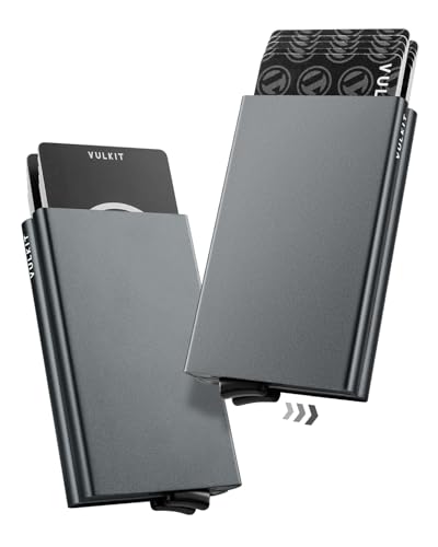 VULKIT Kartenetui Metall mit RFID NFC Schutz Karten Geldbörse Herren Geldbeutel Doppelt Karten Etui für 10 Karten von VULKIT