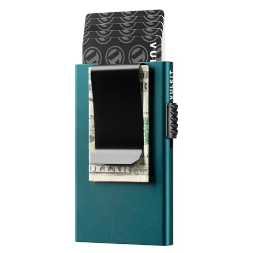 VULKIT Kartenetui mit Geldklammer Herren-Kreditkartenetui RFID-blockierender Pop-Up-Kartenhalter Damen Minimalistische Geldbörse von VULKIT