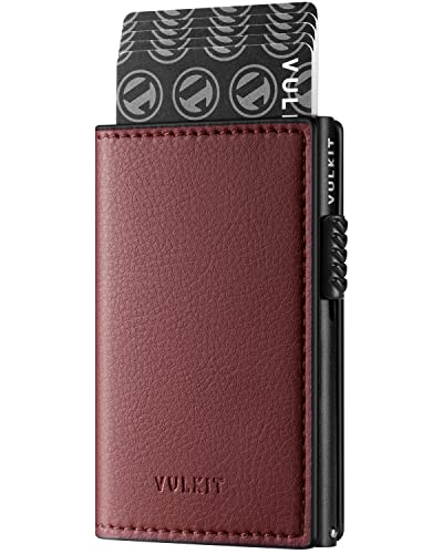 VULKIT Kartenhalter Pop up Brieftasche RFID Blockierende Schmale Leder Karten Brieftasche für 11 Karten und Notizen VULKIT Kartenhalter Pop up Brieftasche RFID Blockierende Schmale Leder Karten Brieftasche für 11 Karten und Notizen von VULKIT