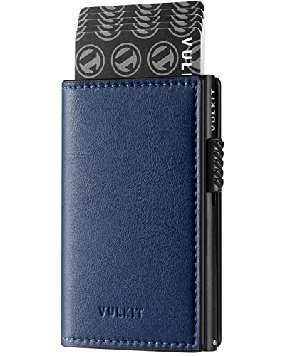 VULKIT Kartenhalter Pop up Brieftasche RFID Blockierende Schmale Leder Karten Brieftasche für 11 Karten und Notizen von VULKIT