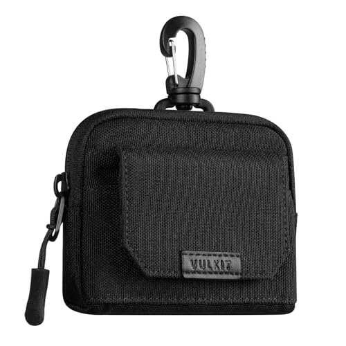 VULKIT Kreditkartenetui RFID-Blockierung und Karabinerverschluss aus Kunststoff, Wasserabweisender Kartenhalter aus Oxford-Stoff für Männer und Frauen, Clip-Aufbewahrungstasche für Tägliche Outdoor von VULKIT