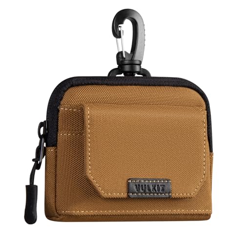 VULKIT Kreditkartenetui RFID-Blockierung und Karabinerverschluss aus Kunststoff, Wasserabweisender Kartenhalter aus Oxford-Stoff für Männer und Frauen, Clip-Aufbewahrungstasche für Tägliche Outdoor von VULKIT