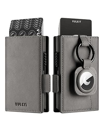 VULKIT Kreditkartenetui mit Airtag-Halter, RFID-blockierendes Kartenetui aus Metall, Magnetverschluss mit Geldscheinfach von VULKIT