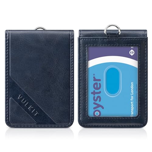 VULKIT Leder-Busfahrkartenhalter Zug-Ausweishalter Reisekartenhalter/Führerscheinhalter minimalistisches Portemonnaie Ausweishalter Rennwagen-Kartenhalter für Männer und Frauen von VULKIT