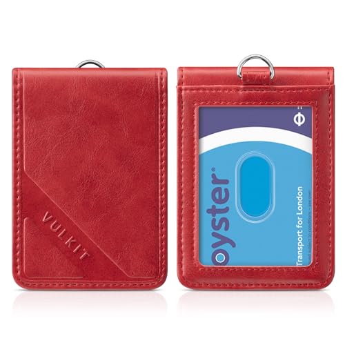 VULKIT Leder-Busfahrkartenhalter Zug-Ausweishalter Reisekartenhalter/Führerscheinhalter minimalistisches Portemonnaie Ausweishalter Rennwagen-Kartenhalter für Männer und Frauen von VULKIT