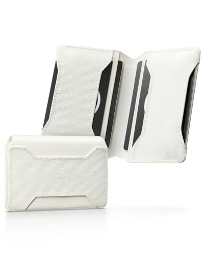 VULKIT Mini Geldbörse Herren RFID Schutz Slim Kreditkartenetui Leder Klein Kartenetui Herren oder Damen Visitenkartenetui, Beige von VULKIT