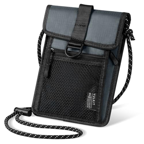 VULKIT Reise-Umhängebrieftasche RFID-blockierender Reisepasshalter wasserdichte Reisepass Geldbörse Reisedokument Organizer Tasche mit Verstellbarem Riemen VULKIT Reise-Umhängebrieftasche RFID-blockierender Reisepasshalter wasserdichte Reisepass Geldbörse Reisedokument Organizer Tasche mit Verstellbarem Riemen von VULKIT