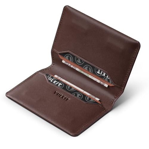 VULKIT Schlankes Minimalistisches Kartenetui RFID-blockierendes Leder Kreditkartenetui Vordertaschen-Geldbörse mit Magnetverschluss von VULKIT