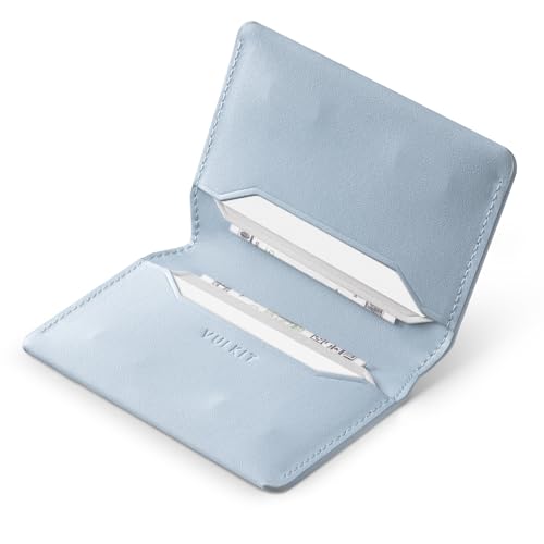 VULKIT Schlankes Minimalistisches Kartenetui RFID-blockierendes Leder Kreditkartenetui Vordertaschen-Geldbörse mit Magnetverschluss von VULKIT