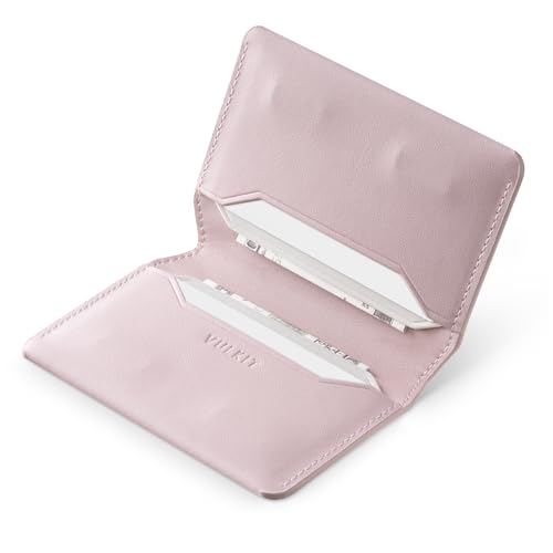 VULKIT Schlankes Minimalistisches Kartenetui RFID-blockierendes Leder Kreditkartenetui Vordertaschen-Geldbörse mit Magnetverschluss von VULKIT