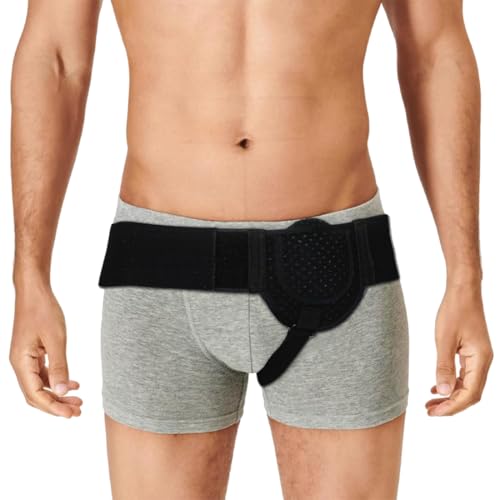 VURYAPI Leistenbruchgürtel Für Männer Und Frauen, Bruchband leistenbruch, Single-Seitige Profi Leistenbruch GüRtel, Linke oder rechte Seite, Verstellbarer Hüftgurt, Leistenbruch-Stützband(Schwarz von VURYAPI