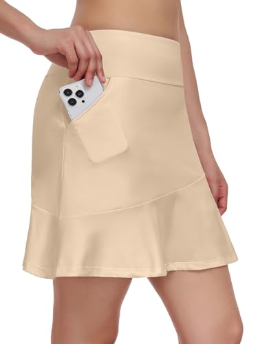 VUTRU Damen Activewear Hosenrock mit Innenshorts Tennisrock mit Hose Hoher Taille Skorts Golfrock mit Innenhose von VUTRU