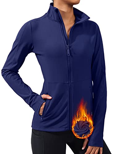 VUTRU Damen Fleece Jack Laufjacke, warm für das tägliche Training, Fitness, Laufen, Yoga Blau S von VUTRU