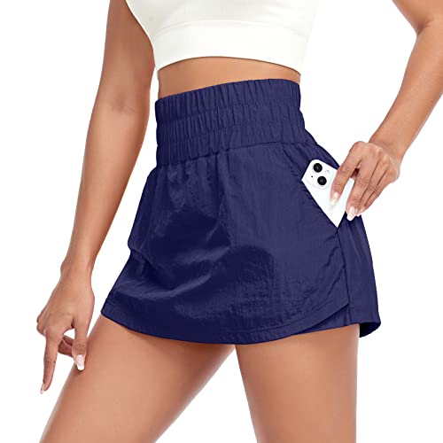 VUTRU Damen High Waist Tenniskleid Golf Mini Tennisröcke Sommer Sport Running Shorts Front Skirts Back Hosen blau m von VUTRU