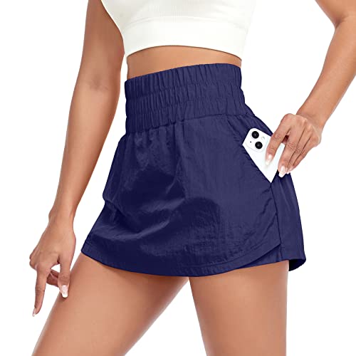 VUTRU Damen High Waist Tenniskleid Golf Mini Tennisröcke Sommer Sport Running Shorts Front Skirts Back Hosen blau xs von VUTRU