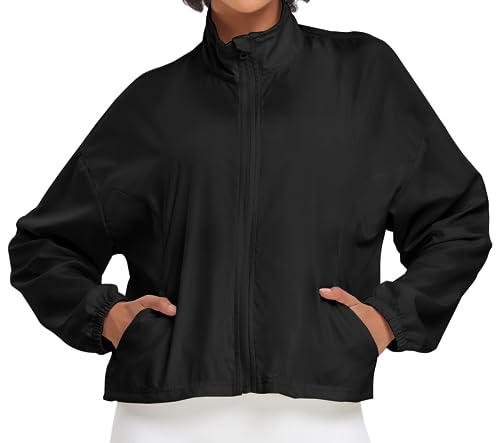 VUTRU Damen Leichte Laufjacke - Stilvolle Sportjacke, Atmungsaktive Trainingsjacke Schwarz L von VUTRU