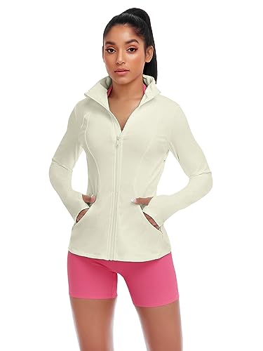 VUTRU Damen Leichte Laufjacke - Stilvolle Sportjacke, Atmungsaktive Trainingsjacke mit Daumenlöchern und Reißverschlusstaschen Braun XXL von VUTRU