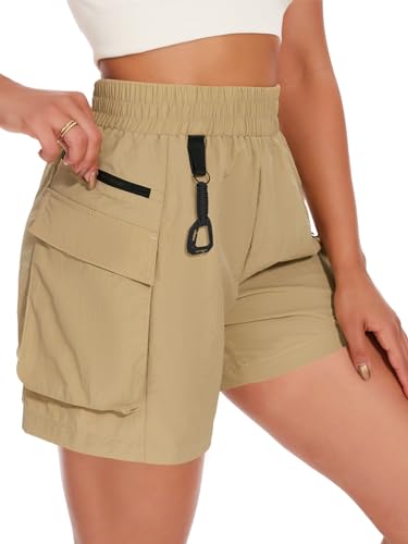 VUTRU Shorts Damen Sporthose Kurz Hose Sommer High Waist Sport Shorts Wanderhose Freizeithose Kurz Leichte für Trekking Reisen Golf Camping von VUTRU