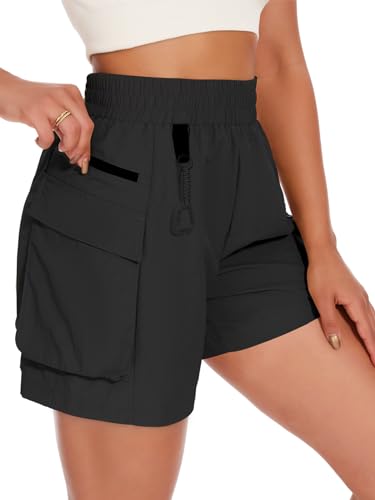 VUTRU Shorts Damen Sporthose Kurz Hose Sommer High Waist Sport Shorts Wanderhose Freizeithose Kurz Leichte für Trekking Reisen Golf Camping von VUTRU