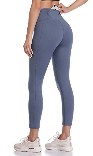 VUTRU Sport Leggings Damen 7/8 Yogahose Sportleggins für Damen High Waist Sporthose mit Taschen Blau XL von VUTRU