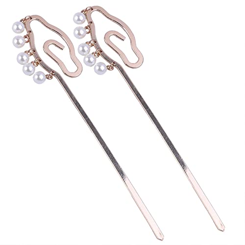 2 Stück Haarstäbchen for Dutts, Kunstperlen, Haarstäbchen, elegante Haarnadeln, traditionelle klassische Essstäbchen, Haarschmuck for Frauen von VUcica