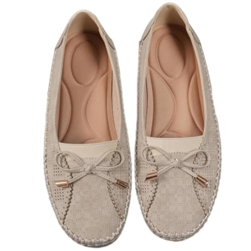 Curvahouse Orthopädische Schuhe, elegante Slip-On-Sandalen mit Schleifenknoten, runde Zehenpartie, leicht, rutschfest, atmungsaktiv, weiß, 38.5 EU von VVAULT