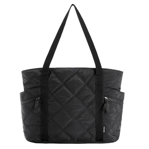 VVAULT Damen Handtasche Tote Bag Faltbare Handtasche Travel Essentials Gesteppte Krankenschwester Tasche Damen Handgepäcktasche für Reisen Gym Arbeit Schule, Schwarz , 1 VVAULT Damen Handtasche Tote Bag Faltbare Handtasche Travel Essentials Gesteppte Krankenschwester Tasche Damen Handgepäcktasche für Reisen Gym Arbeit Schule, Schwarz , 1 von VVAULT