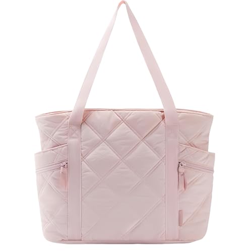 VVAULT Damen Handtasche Tote Bag Faltbare Handtasche Travel Essentials Gesteppte Krankenschwester Tasche Damen Handgepäcktasche für Reisen Gym Arbeit Schule, rose, 1 VVAULT Damen Handtasche Tote Bag Faltbare Handtasche Travel Essentials Gesteppte Krankenschwester Tasche Damen Handgepäcktasche für Reisen Gym Arbeit Schule, rose, 1 von VVAULT