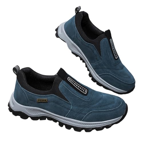 VVAULT Wanderschuhe Herren Wildleder, Herren Wandernsneaker,Knöchel Bergschuhe, rutschfeste Schuhe, Für Trekking Ultralight Camping (Dunkelblau,47) von VVAULT
