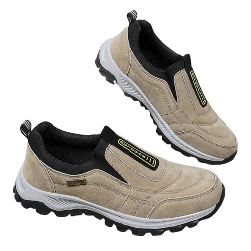 VVAULT Wanderschuhe Herren Wildleder, Herren Wandernsneaker,Knöchel Bergschuhe, rutschfeste Schuhe, Für Trekking Ultralight Camping (Khaki,41) von VVAULT