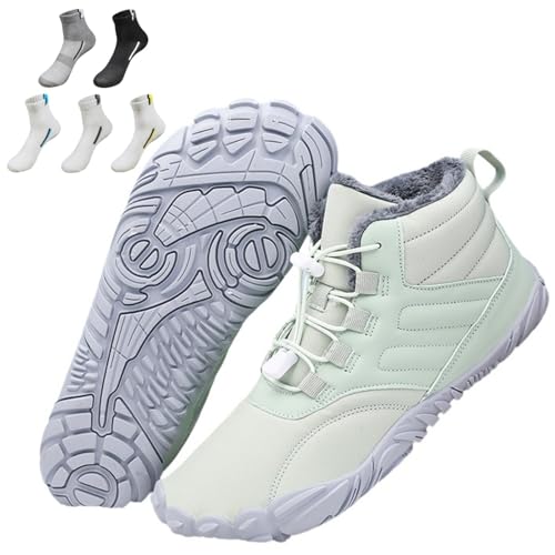 Winter Barfußschuhe Wasserdicht Hoch Warm und Rutschfest Stiefel Leicht Atmungsaktiv Barfuß Turnschuhe Unisex, lichtgrün, 45 EU von VVAULT