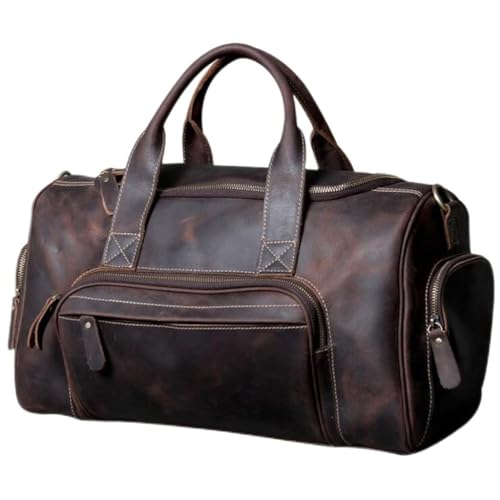 Reisetasche für Herren, aus echtem Leder, für Herren, für Herren, Kaffee, Schwarz (Farbe: Schwarz), kleines Geschenk, Schwarz von VVHUDA