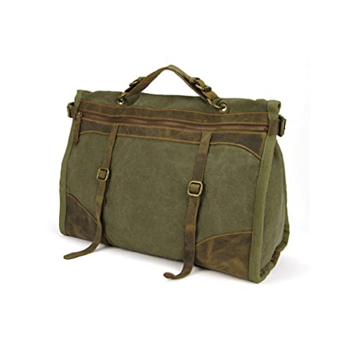 Vintage Retro Militär Canvas + Leder Herren Reisetaschen Gepäcktaschen Herren Wochenendtasche Übernachtung Duffle Bags Tote Freizeit (Farbe: A) Kleines Geschenk, C von VVHUDA