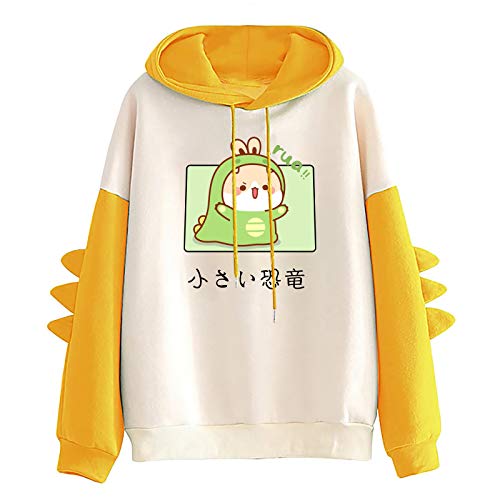 VVIA Damen Teenager Mädchen Kawaii Dino Hoodie Pullover mit Kapuze Dinosaurier Kapuzenpullover Sweatshirt Langarmshirt Oberteile Top ohne Taschen von VVIA