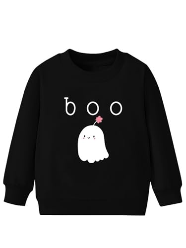 VVNTY Halloween Pullover Kinder Spooky Kürbis Pulli Baby Halloween Geist Graphic Sweatershirt (Black1,110) von VVNTY