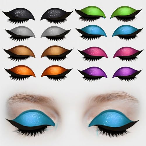8 Paar Lazy Eye Shadow Eyelash Patch, Lazy Eyeshadow Wimpernpatch, Press on Lashes Eyelid Tape Braune Wimpern Zum Kleben für Alle Augenformen von VVQWCY