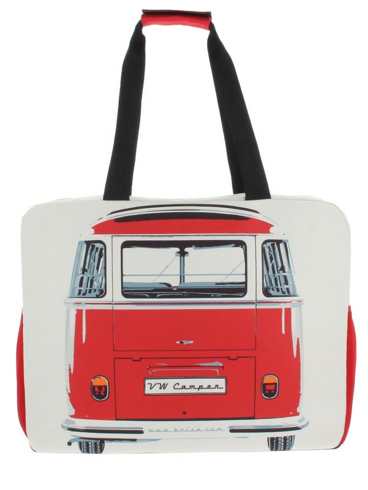 VW Collection by BRISA Einkaufsshopper Volkswagen Beach Bag mit T1 Bulli Bus Motiv, 27 l, Mit Reißverschluss und Ziehern in Bus Form von VW Collection by BRISA
