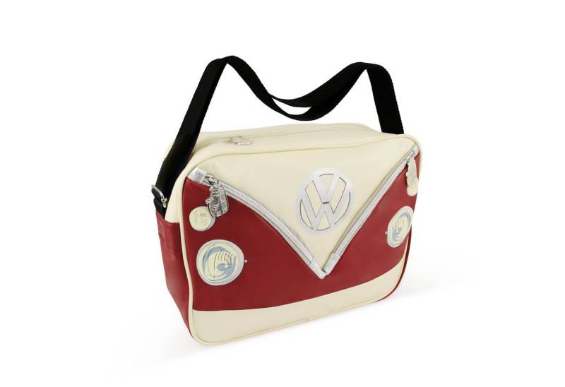 VW Collection by BRISA Schultertasche Volkswagen Umhängetasche, im VW T1 Bulli Design, Freizeittasche mit coolen Reißverschlüssen von VW Collection by BRISA