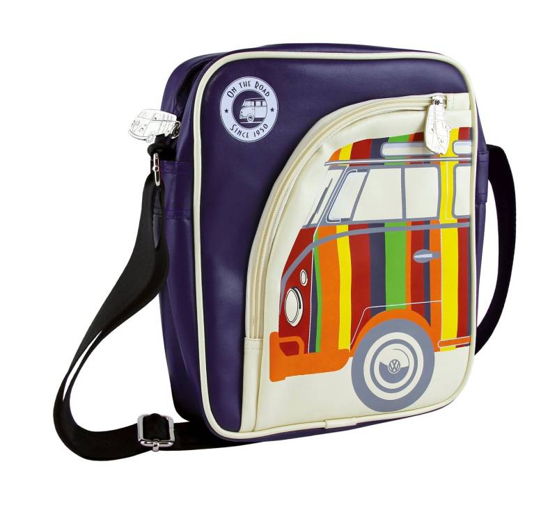 VW Collection by BRISA Schultertasche Volkswagen Umhängetasche aus Kunstleder (ein Stück, 1-tlg., für alle VW Fans), Bunte Retro-Tasche im T1 Bulli Bus Design von VW Collection by BRISA