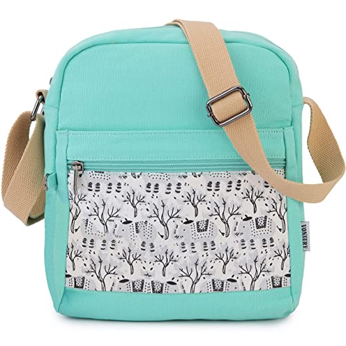 Messenger Bag für Mädchen, VONXURY Leichte Leinwand Kleine Crossbody Bag Geldbörse für Teens Mädchen Frauen von VX VONXURY