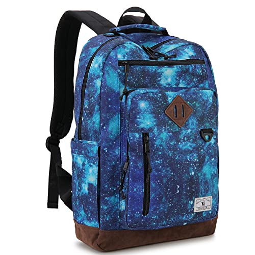 Rucksack für Männer und Frauen, Vonxury Wasserfeste 15,6-Zoll-Laptop-Büchertasche für Schule, Arbeit, Reisen (Galaxieblau-15 Zoll) von VX VONXURY
