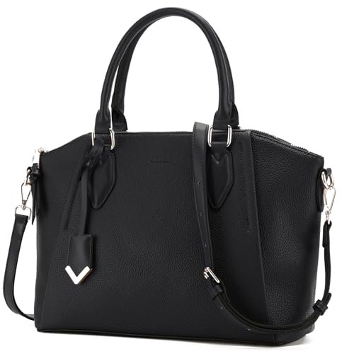 VX VONXURY Handtasche Damen, Elegant Henkeltaschen Vintage Schultertasche Mittelgroß Tote Hobo PU Leder Umhängetasche mit Verstellbarem Langen Riemen (Schwarz) von VX VONXURY